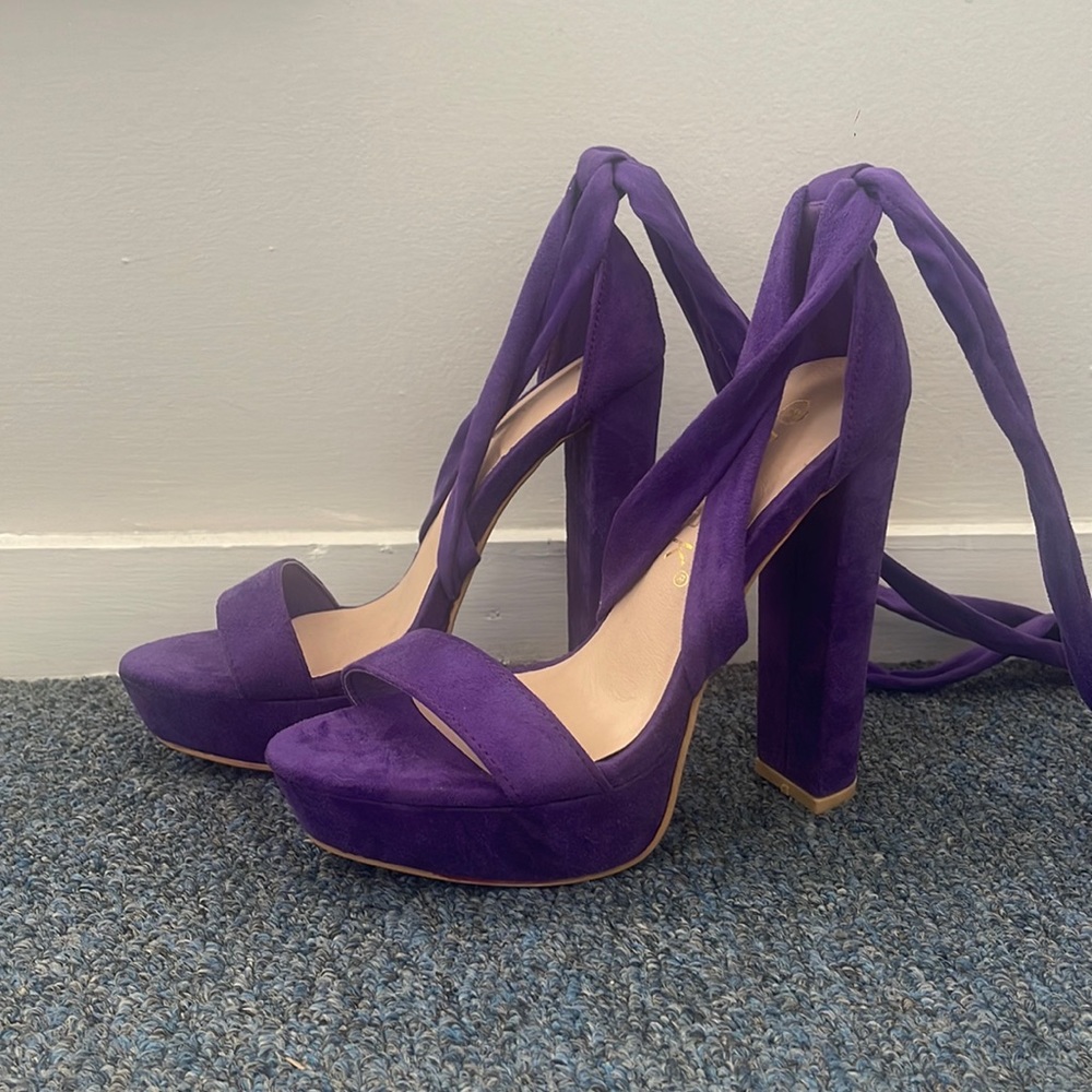 Amazon - Allegra K Purple Heels